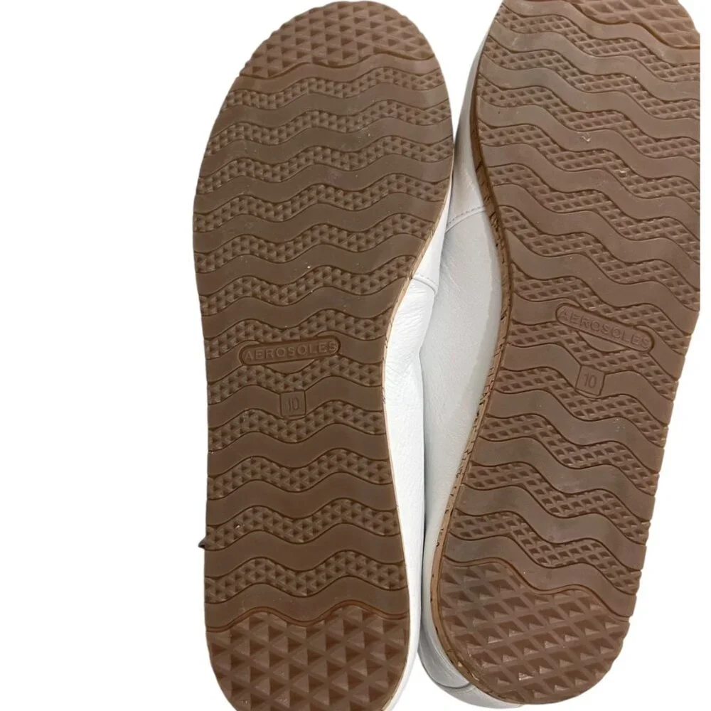 Aerosoles‎ White Hempstead Soft Leather Loafer Flats Comfort Slip-On Shoes 10